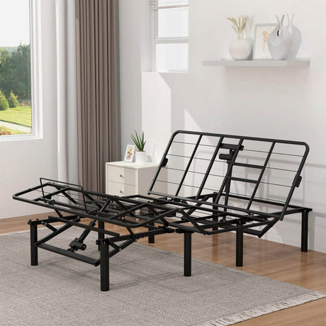 Queen Adjustable Bed Base Frame With Dual USB Ports - Driftwood - Omega Lifestyles