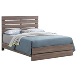 Queen Barrel Oak Farmhouse Rustic Wood Panel Bed Frame - Driftwood - Omega Lifestyles