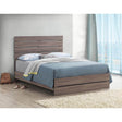 Queen Barrel Oak Farmhouse Rustic Wood Panel Bed Frame - Driftwood - Omega Lifestyles