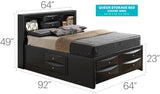 Queen Black Particle Board Storage Bed Frame With Modern Design - Driftwood - Omega Lifestyles