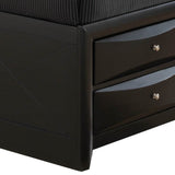 Queen Black Particle Board Storage Bed Frame With Modern Design - Driftwood - Omega Lifestyles