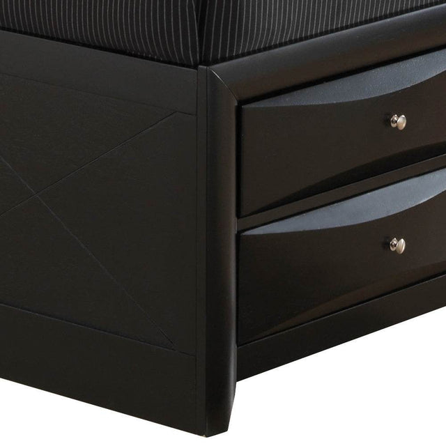 Queen Black Particle Board Storage Bed Frame With Modern Design - Omega Lifestyles