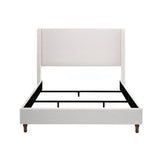 Queen Contemporary Upholstered Wingback Bed Frame - Driftwood - Omega Lifestyles