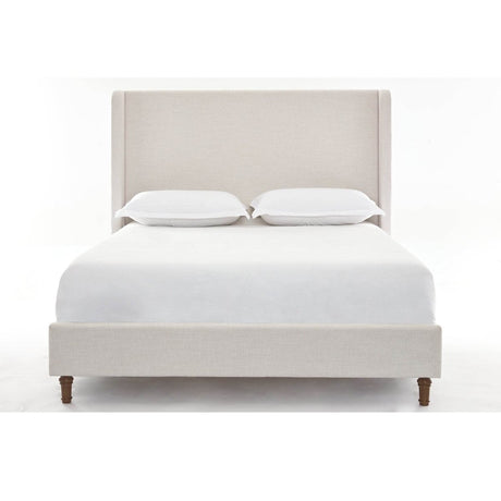 Queen Contemporary Upholstered Wingback Bed Frame - Driftwood - Omega Lifestyles