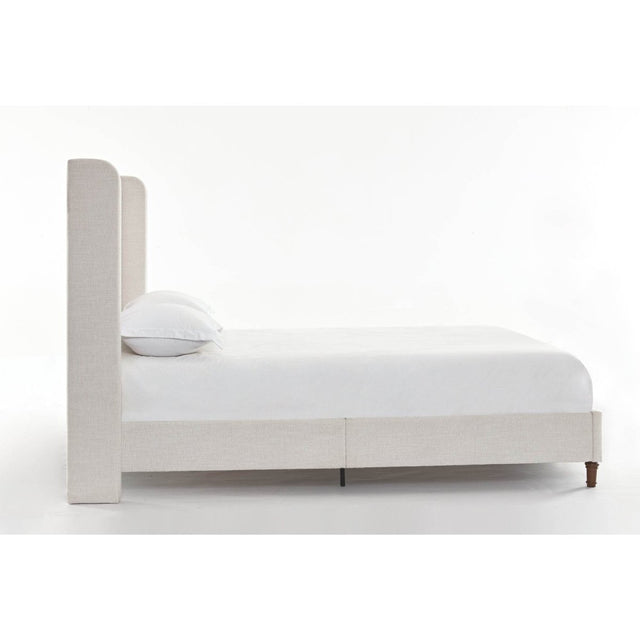 Queen Contemporary Upholstered Wingback Bed Frame - Omega Lifestyles