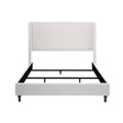 Queen Contemporary Upholstered Wingback Fabric Metal Bed Frame - Driftwood - Omega Lifestyles