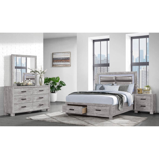 Queen Farmhouse Solid Wood MDF Storage Bed Frame - Omega Lifestyles