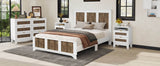 Queen Farmhouse Wooden Platform Bed With Plywood Slats - Driftwood - Omega Lifestyles