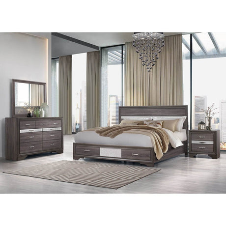 Queen Gray Solid Wood MDF Storage Bed Frame - Driftwood - Omega Lifestyles