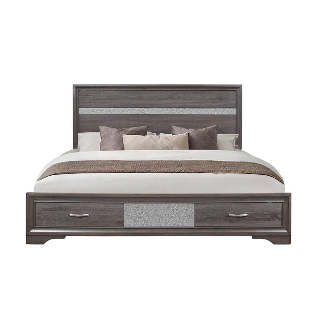 Queen Gray Solid Wood MDF Storage Bed Frame - Omega Lifestyles