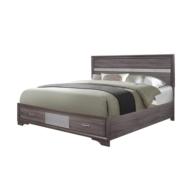 Queen Gray Solid Wood MDF Storage Bed Frame - Omega Lifestyles