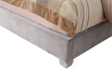 Queen Gray Solid Wood Upholstered Bed Frame - Driftwood - Omega Lifestyles