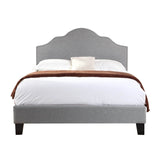 Queen Gray Upholstered Solid Wood Bed Frame - Driftwood - Omega Lifestyles