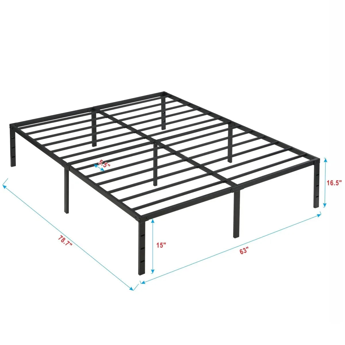 Queen Heavy Duty Metal Bed Frame With Storage Space - Omega Lifestyles