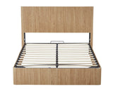 Queen Hydraulic Lift Storage Bed Frame Oak Finish - Omega Lifestyles
