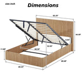 Queen Hydraulic Lift Storage Bed Frame Oak Finish - Omega Lifestyles