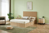 Queen Hydraulic Lift Storage Bed Frame Oak Finish - Omega Lifestyles