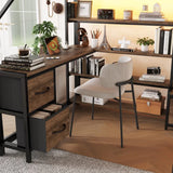 Queen Metal Loft Bed With Desk Storage And LED - Omega Lifestyles