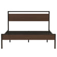 Queen Metal Platform Bed Frame With Wooden Headboard - Driftwood - Omega Lifestyles