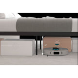 Queen Metal Platform Bed Frame With Wooden Headboard - Driftwood - Omega Lifestyles