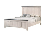 Queen Rustic Two - Tone Wood Panel Bed Frame - Driftwood - Omega Lifestyles