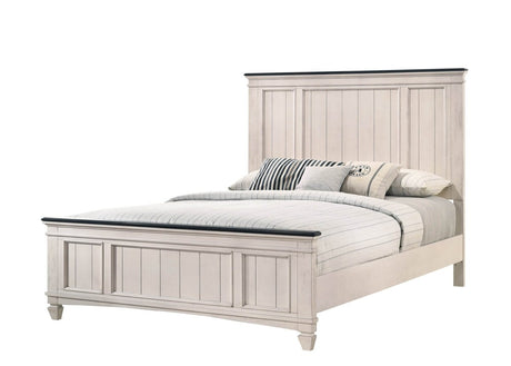 Queen Rustic Two - Tone Wood Panel Bed Frame - Driftwood - Omega Lifestyles