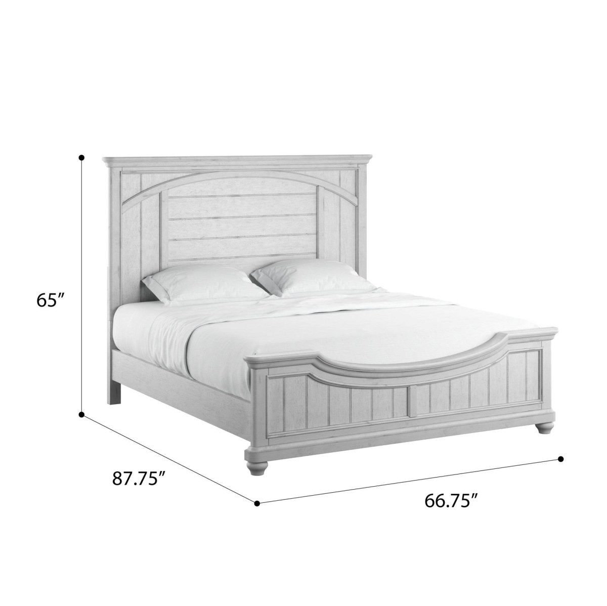 Queen Solid Wood Gray Panel Bed Frame - Driftwood - Omega Lifestyles