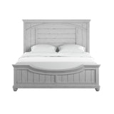Queen Solid Wood Gray Panel Bed Frame - Driftwood - Omega Lifestyles