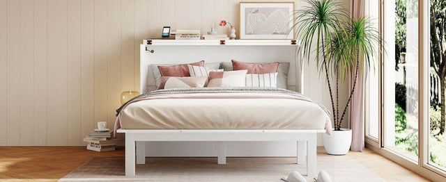 Queen Space-Saving Murphy Bed With USB Charging Ports - Omega Lifestyles