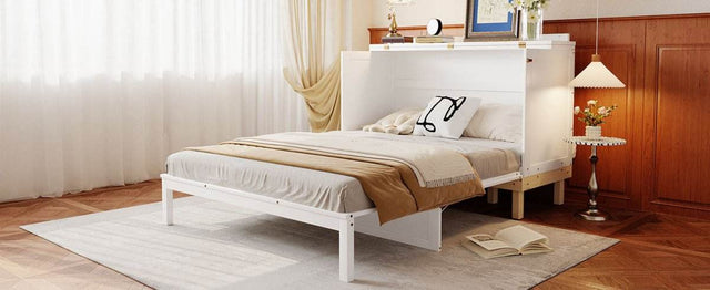 Queen Space-Saving Solid Wood Murphy Bed Frame - Omega Lifestyles