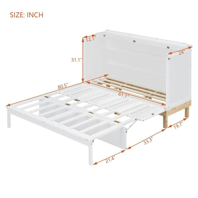 Queen Space-Saving Solid Wood Murphy Bed Frame - Omega Lifestyles