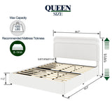 Queen Upholstered Boucle Storage Bed Frame With Drawers - Driftwood - Omega Lifestyles
