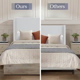 Queen Upholstered Wingback Chenille Fabric Bed Frame - Driftwood - Omega Lifestyles