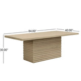 Rectangular Solid Wood Dining Table Seats Six - Omega Lifestyles