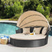 Retractable Canopy Rattan Outdoor Daybed With Cushions - Omega Lifestyles