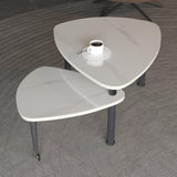 Rotatable Modern White Sintered Stone Top Coffee Table - Omega Lifestyles