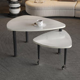 Rotatable Modern White Sintered Stone Top Coffee Table - Omega Lifestyles