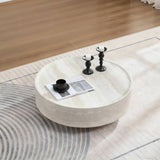 Round Fiberglass Durable Coffee Table With Open Storage - Omega Lifestyles