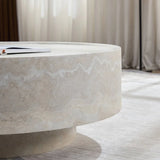 Round Fiberglass Durable Coffee Table With Open Storage - Omega Lifestyles