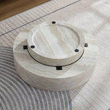 Round Fiberglass Durable Coffee Table With Open Storage - Omega Lifestyles