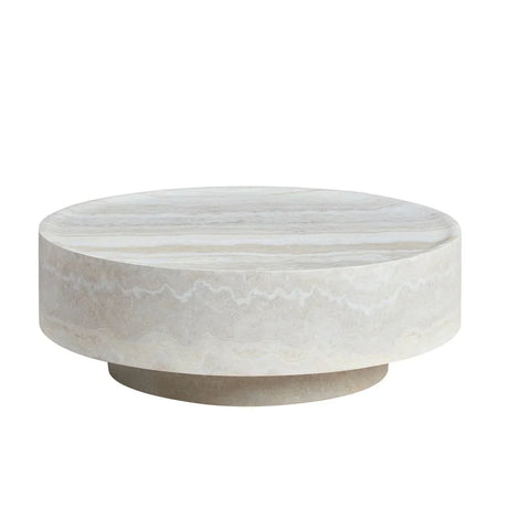 Round Fiberglass Durable Coffee Table With Open Storage - Omega Lifestyles