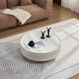 Round Fiberglass Durable Coffee Table With Open Storage - Omega Lifestyles