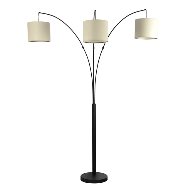 Royal 3-Arm Oil-Rubbed Bronze Metal Arc Floor Lamp - Omega Lifestyles