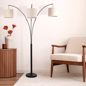 Royal 3-Arm Oil-Rubbed Bronze Metal Arc Floor Lamp - Omega Lifestyles