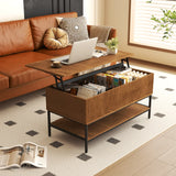 Rustic Farmhouse Lift Top Coffee Table With Storage - Omega Lifestyles