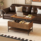 Rustic Farmhouse Lift Top Coffee Table With Storage - Omega Lifestyles