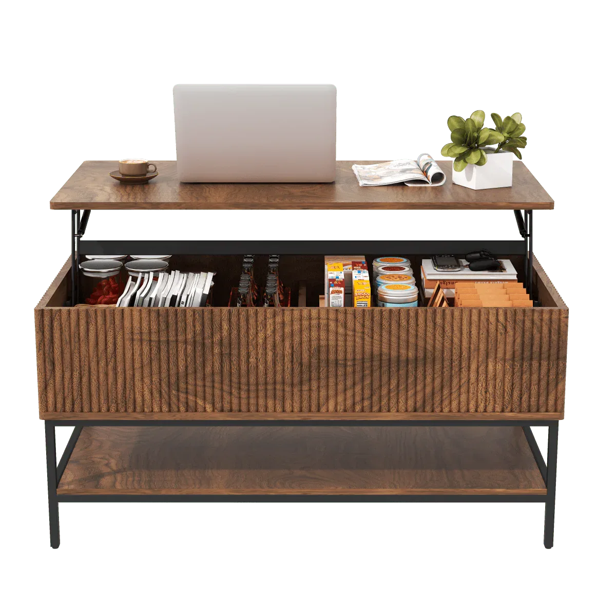 Rustic Farmhouse Lift Top Coffee Table With Storage - Omega Lifestyles