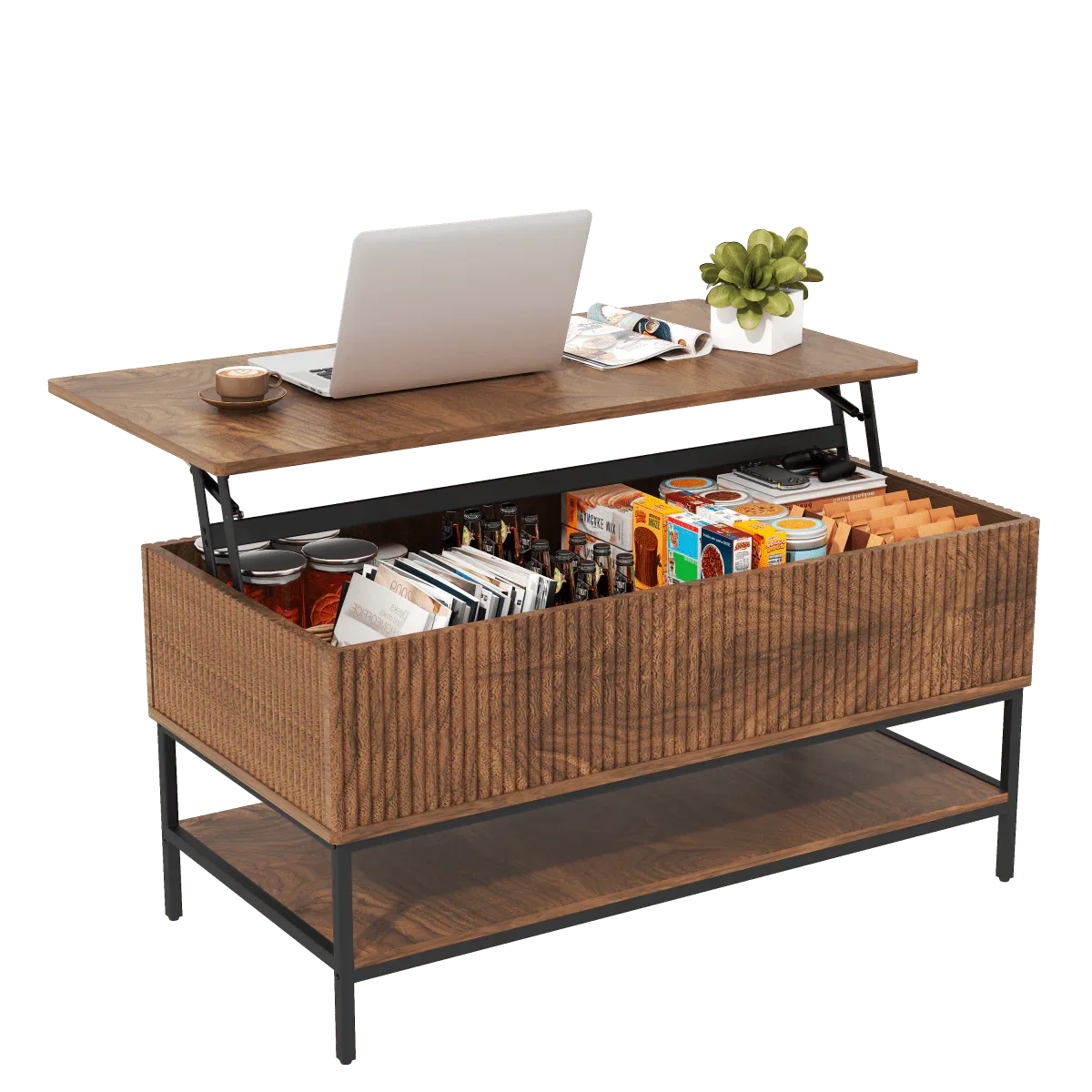 Rustic Farmhouse Lift Top Coffee Table With Storage - Omega Lifestyles