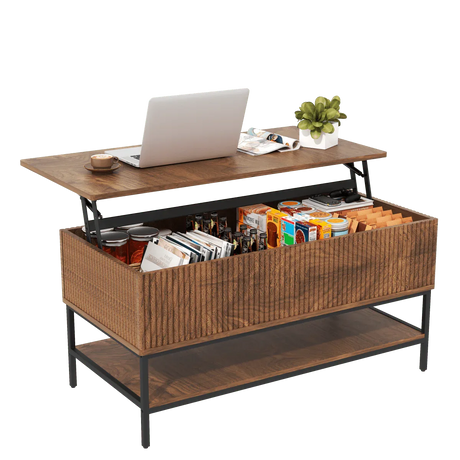 Rustic Farmhouse Lift Top Coffee Table With Storage - Omega Lifestyles