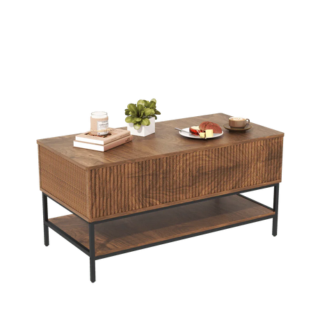 Rustic Farmhouse Lift Top Coffee Table With Storage - Omega Lifestyles